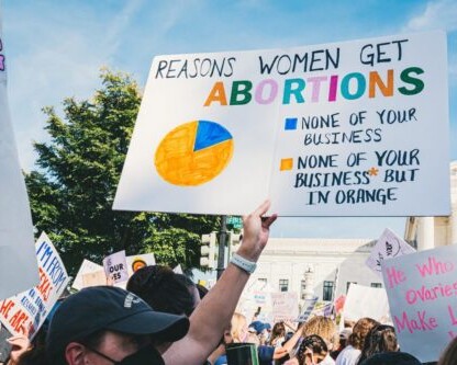 We can’t count on the Supreme Court - People at a protest for Reproductive Justice