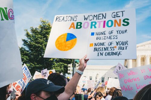 We can’t count on the Supreme Court - People at a protest for Reproductive Justice