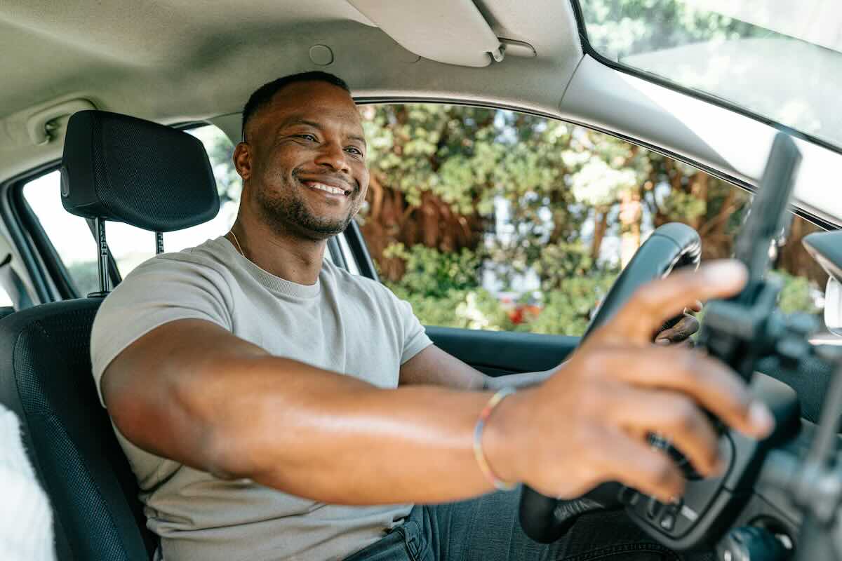 Man in car