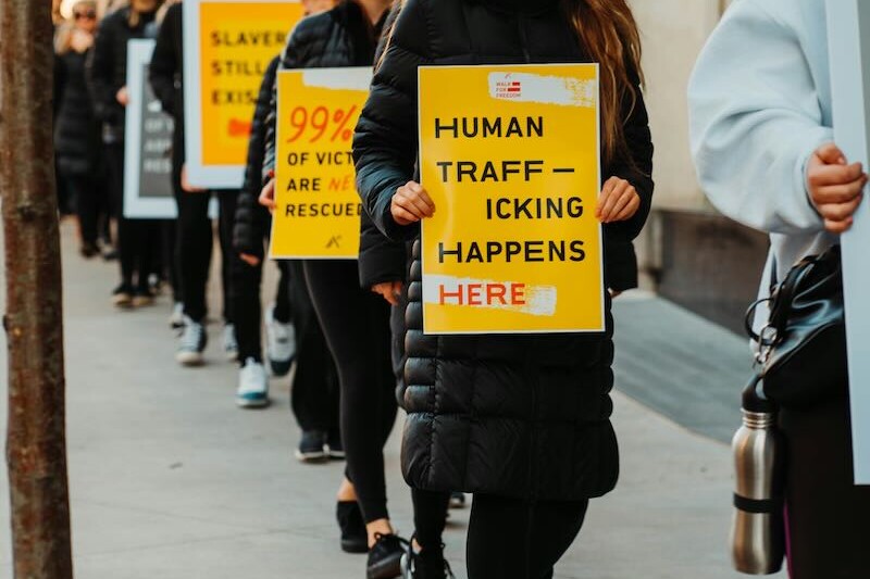 Human trafficking awareness march