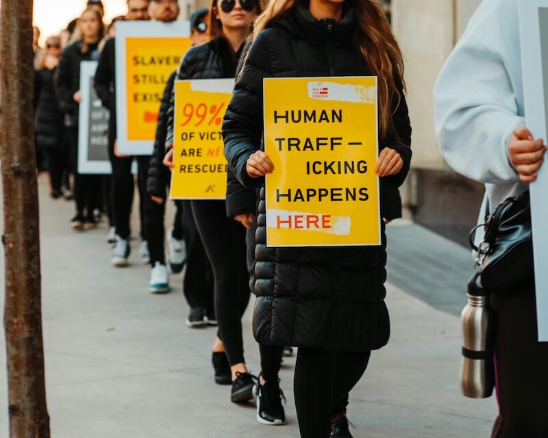 Human trafficking awareness march