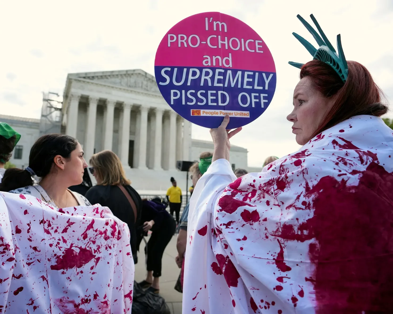Woman at pro-choice rally