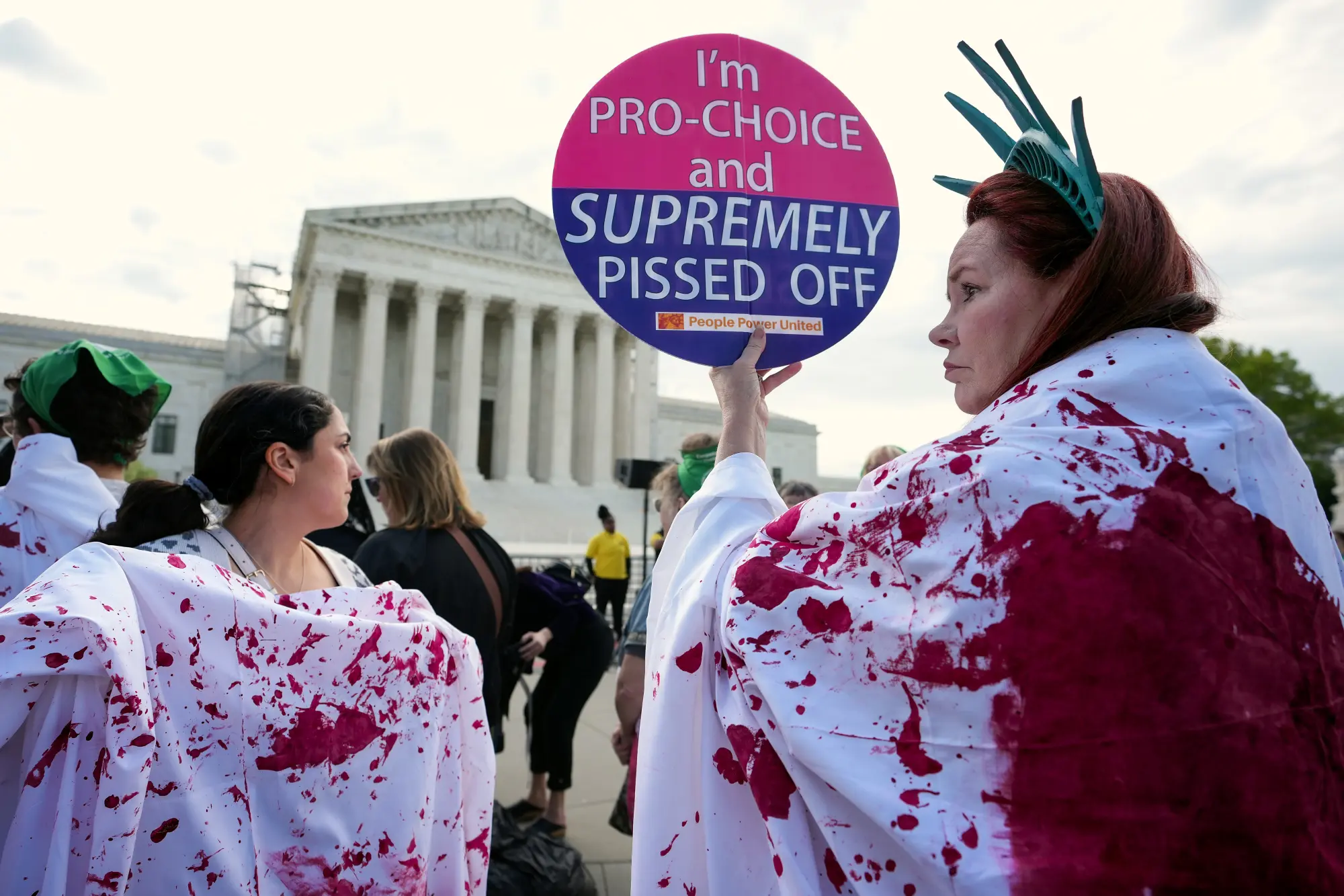 Woman at pro-choice rally