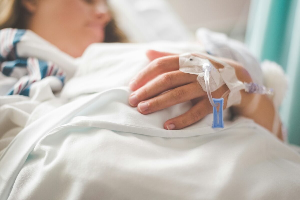 Woman in hospital